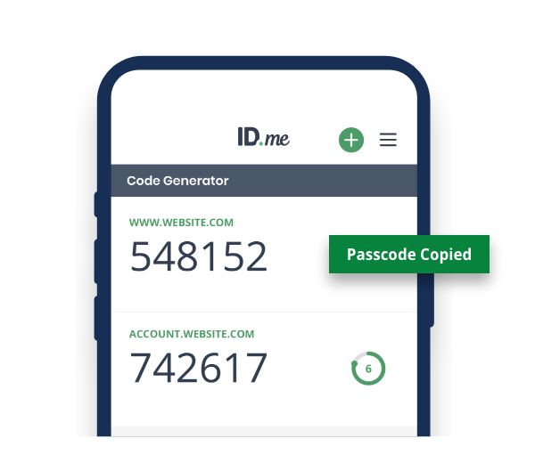 IDme sign in multi-factor authentication text