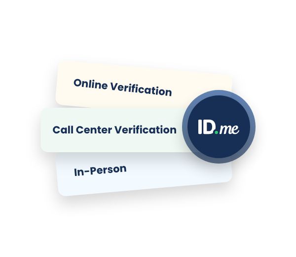 IDme logo with verification option tabs