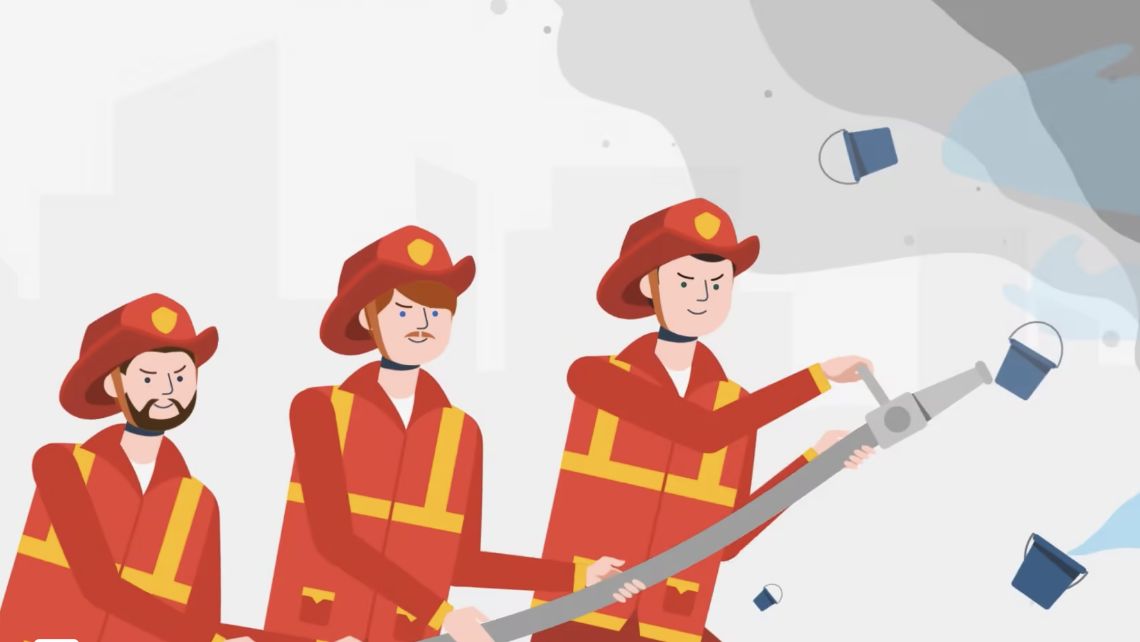 Illustration of firemen
