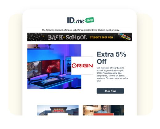 IDme students back to school marketing email