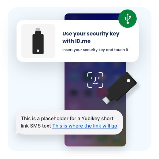 Instructions for using a security key with IDme