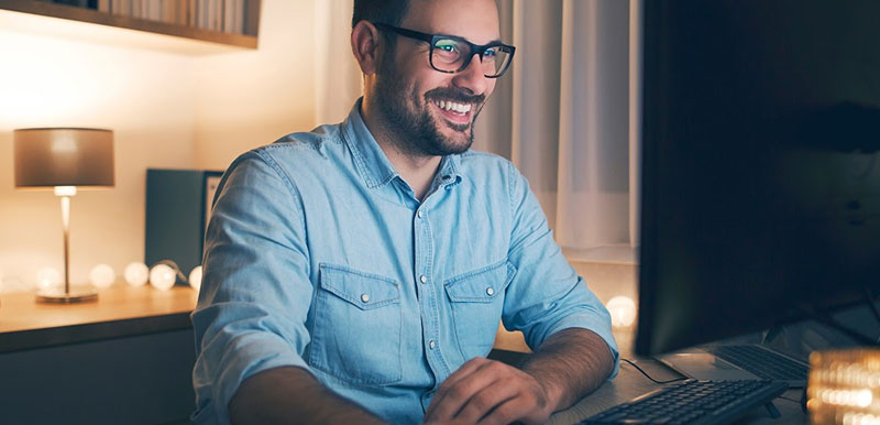 Man in front of personal computer