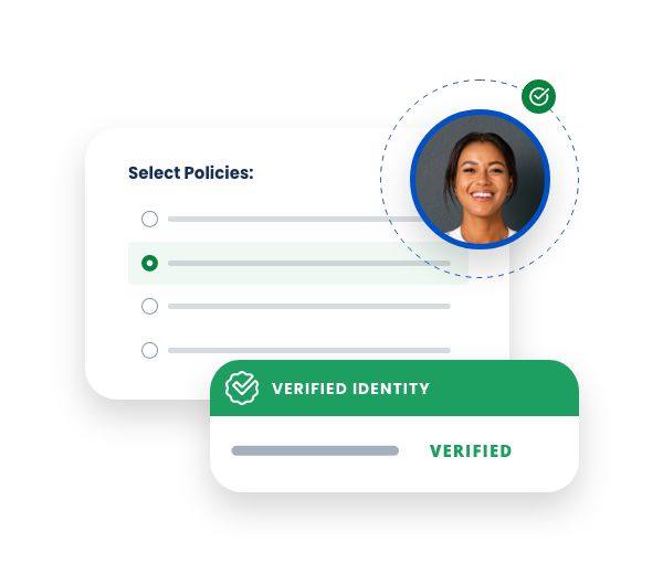 Headshot of verified user next to select policies list